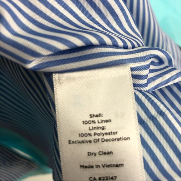 Talbots Aberdeen Blazer Womens 4 100% Linen Turquoise Light Blue Single Button - Picture 9 of 15